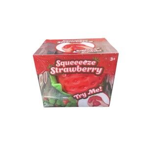 Jumbo Strawberry Squeeze Squishy Toy Stress Relief Fidget New In Box Sunny Days